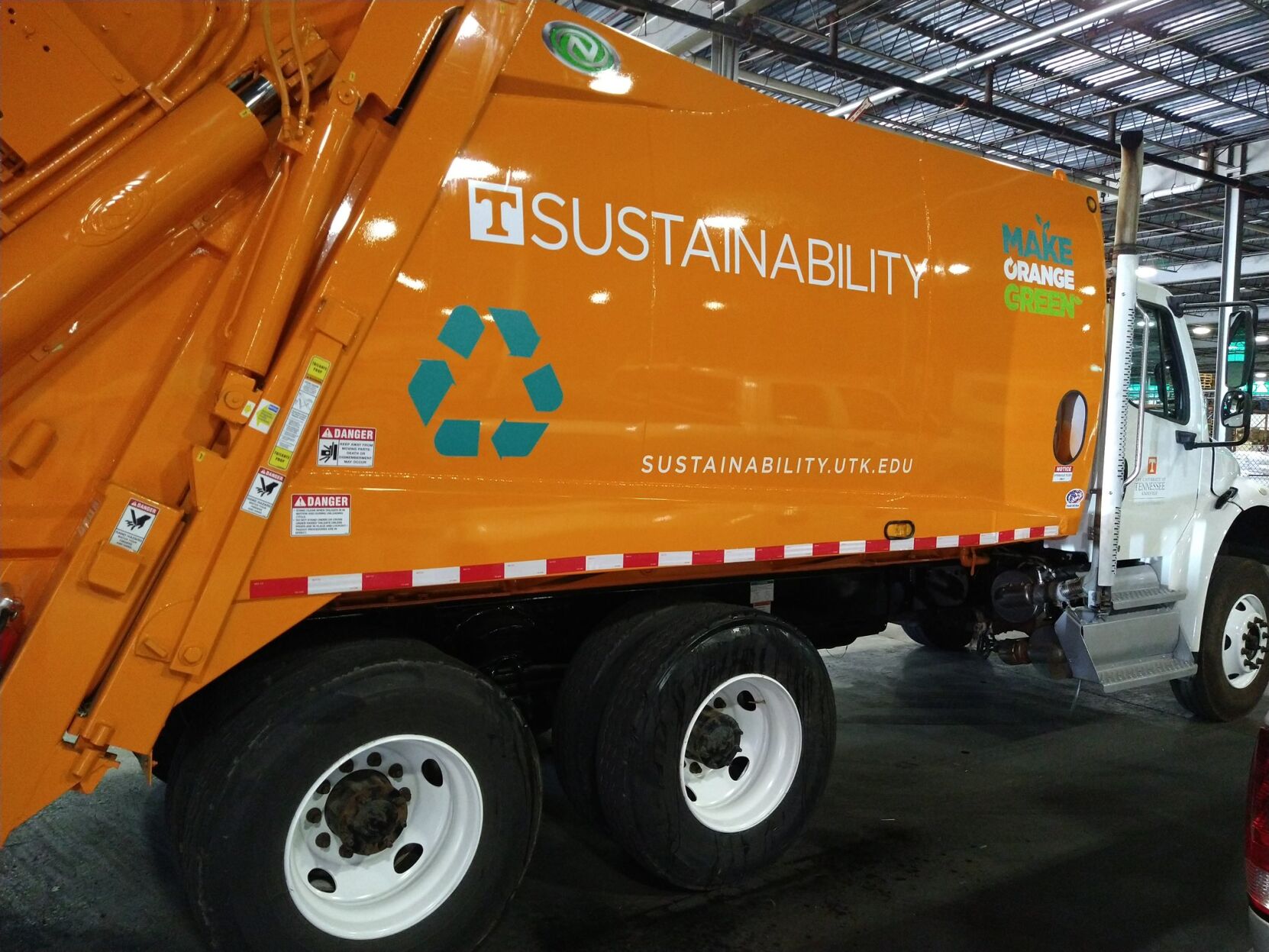 UT Office of Sustainability recycle and compost truck